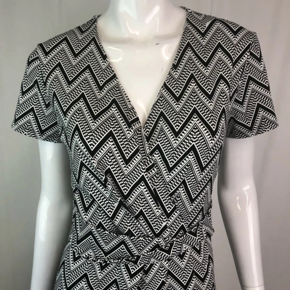 Talbots Zigzag Draped Pleated Chevron Shift Dress - image 2
